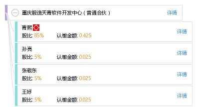 重慶鍛造天青軟件開發中心 普通合伙